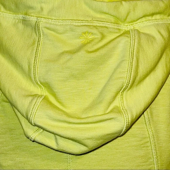 Athleta Slub Strength Hoodie Jacket S Lime-Yellow Work-Out Athleisure - Picture 6 of 8